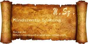 Mindszenty Szabina névjegykártya